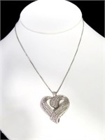 LARGE DIAMOND HEART NECKLACE BRASS