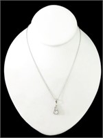 NEAR FLAWLESS WHITE SAPPHIRE NECKLACE STERLING