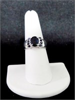 3.22 CT CREATED SAPPHIRE RING STERLING SILVER
