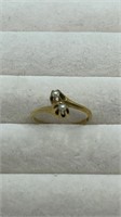 14k Gold Double Pearl Ring Size 7