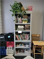 2 Wood Book Shelves & Books