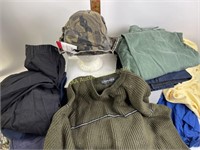 Large man’s clothing lot with pants, tops,