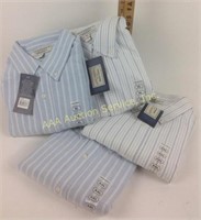 4- men's blue stripe button down long sleeve