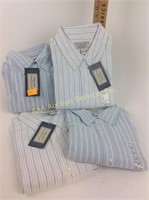 4- men's blue stripe button down long sleeve