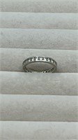 Sterling Silver Size 7 Clear Stone Band " 925 "