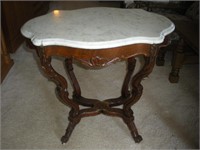 Antique Marble Top Table  31x23x29   needs tlc