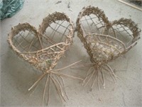 (2) Wicker Heart Porch Decorations  24 inches