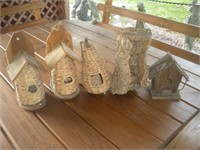 Wicker & Wood Bird Houses