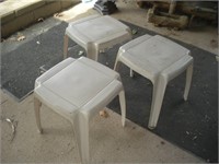 (3) Stacking Plastic Tables
