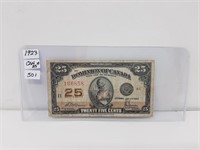 1923 Canada 25 Cent Bill