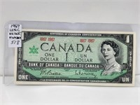 1967 Canada $1 Bill- No Serial. Nos- Uncirculated