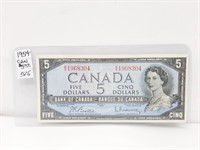 1954 Canada $5 Bill - Nice Colour