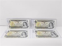 Group Of 4- 1973 Canada $1 Bills In Sequence (4