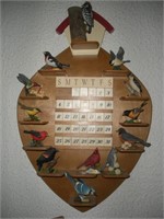 Changeable Bird Calendar  24 inches tall