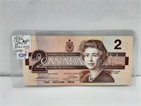 1986 Choice Uncirculated Canada $2 Bill