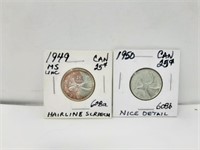 1949 Uncirculated (hairline Scratch) And 1950
