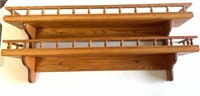 (2) 36 inch wide wall hanging shelves with rails