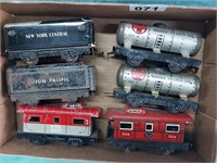 Lot of 6 All Tin O Gauge Model Train Cars