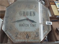Gruen 15"x15" Electric Wall Clock. Untested. Edge