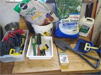 Grass Seed, Potting Soil, Garden Tools, Gloves