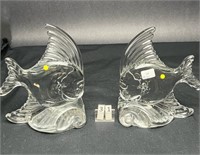 HEISEY FISH BOOKEND 2 PAIR