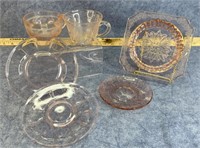 Pink depression glass