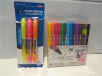 OFFICE / SCHOOL SUPPLY LOT : MARKERS, HIGHLIGHTERS