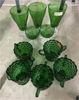 Dark green depression glasses