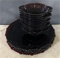 Ruby red berry bowls and plates