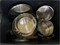 Pots and pans, vintage canning, frame holders