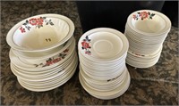 Vintage red poppy hall china plates