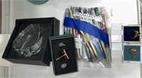 Pen collection, rings, misc