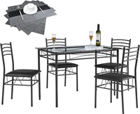 VECELO Dining Table with 4 Chairs