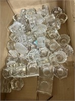 Clear glass salters, many!