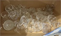 Box of assorted clear glassware