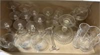 Clear glass wine glasses, misc