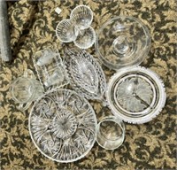 Clear glassware serving trays