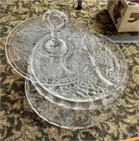 Clear glass serving trays