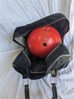 Red Bowling Ball and Case