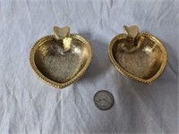 2 Gold Footed Nut/Candy Dish