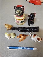 Lot of Small Cat Statues