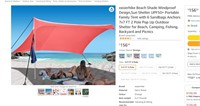Beach Shade Windproof Design,Sun Shelter