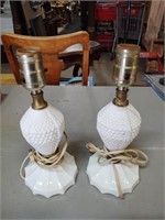 Pr of Milk Glass Lamps