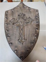 Shield With Cross 23" x 14"