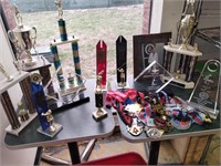 A variety of trophies and metals