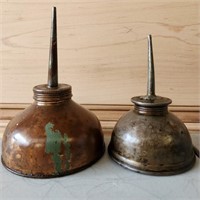 Vintage Metal Oil Can Pair