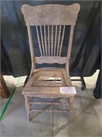 Wooden Chair with Broken Wicker Seat