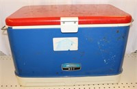 Vintage Thermos Metal Cooler, 22" x 15" x 15" tall