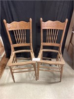 Wooden Dining Chairs (2)  no seats