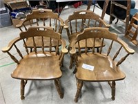 4 Vintage Wooden Dinette Chairs